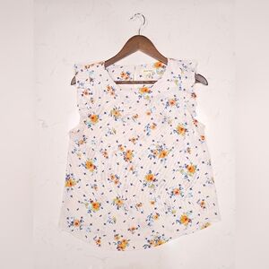 Monteau Women's Blouse Sleeveless Floral Size Small
